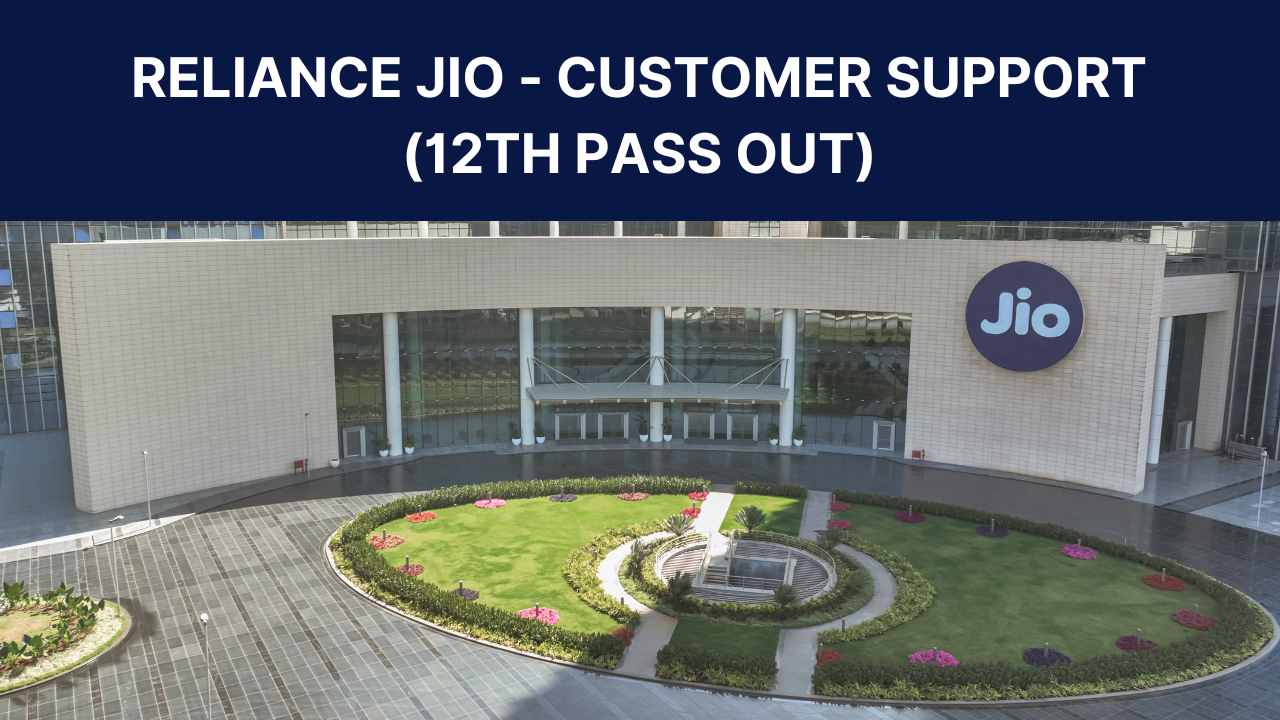 Reliance Jio 12th pass jobs